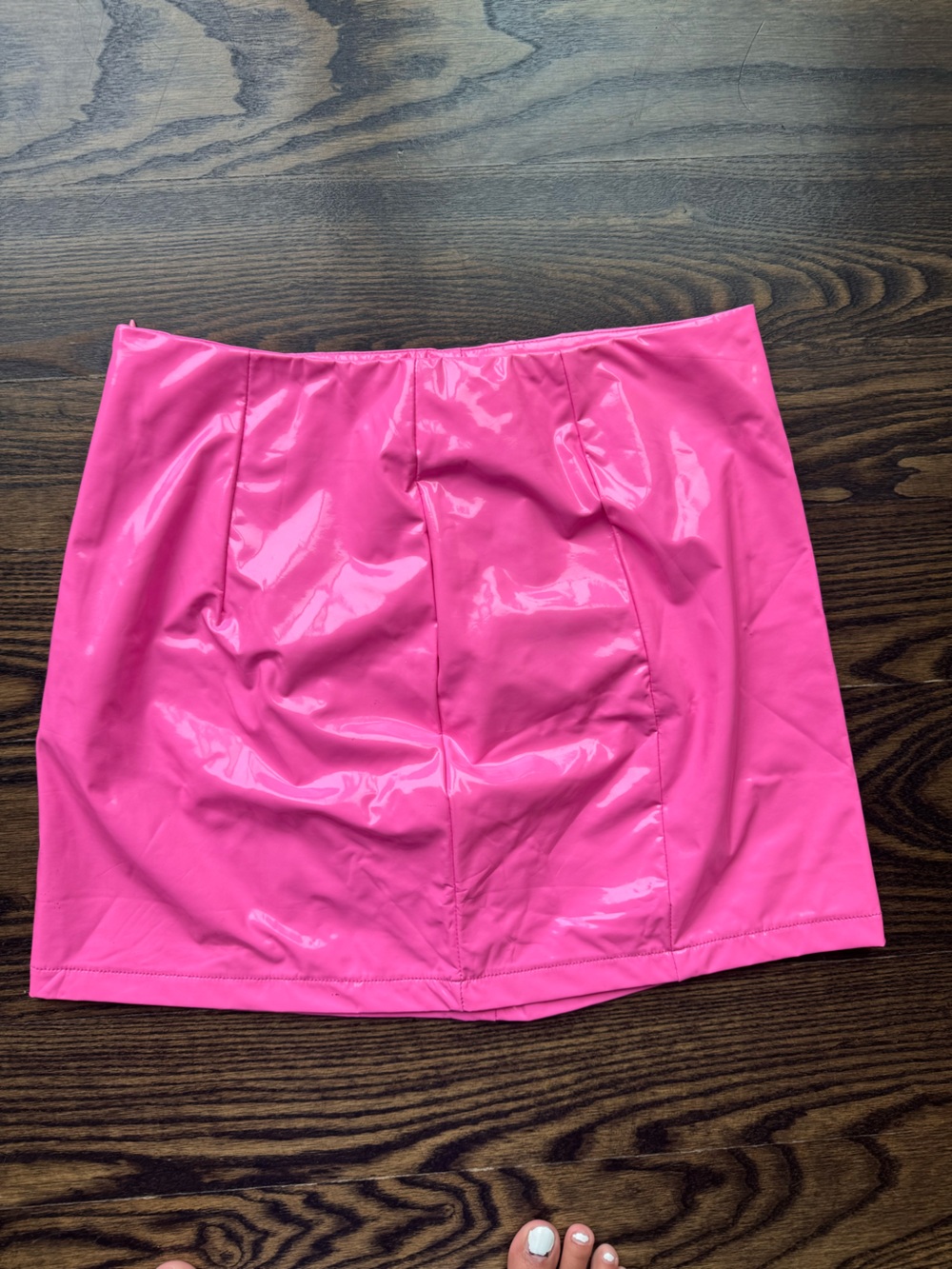 SHEIN Neon Pink Patent Mini Skirt